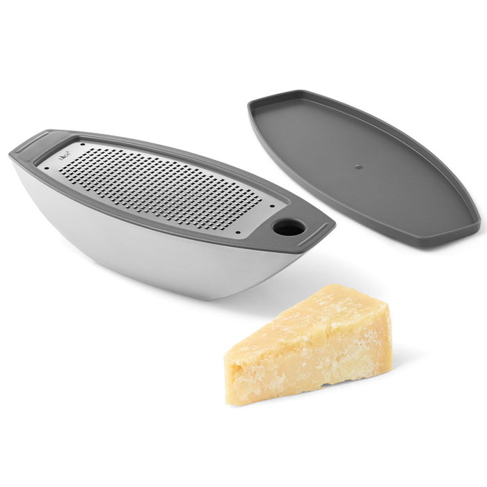 Zack Rallador Queso Parna 5,5x9x20,5 cm con Tapa y Recipiente para Servir